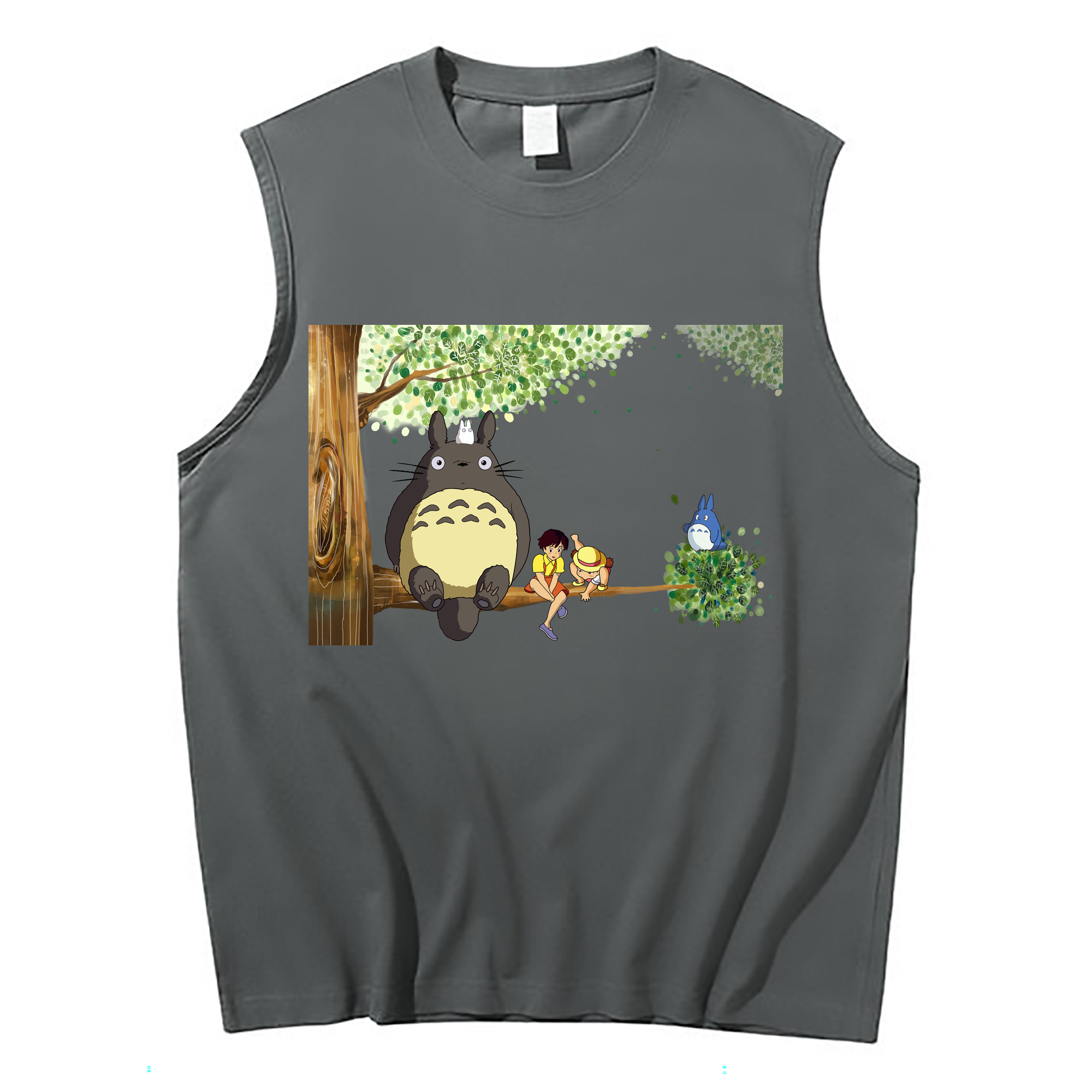 （画像用） となりのトトロ 草壁メイ 草壁サツキ My Neighbor Totoro Satsuki Kusakabe Mei Kusakabe コットン100％タンクトップ（フロントプリント）